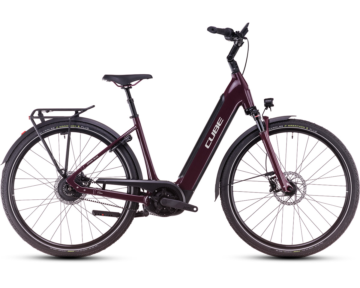 Vélo électrique urbain Unisexe SUPREME HYBRID DELUXE PRO 625 Bordeaux
